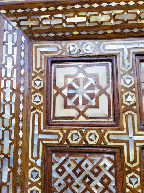 Grand Miroir Oriental En Marqueterie, XXème Siècle