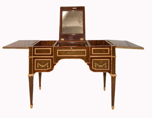 Coiffeuse Style Louis XVI En Marqueterie époque Fin XIXe