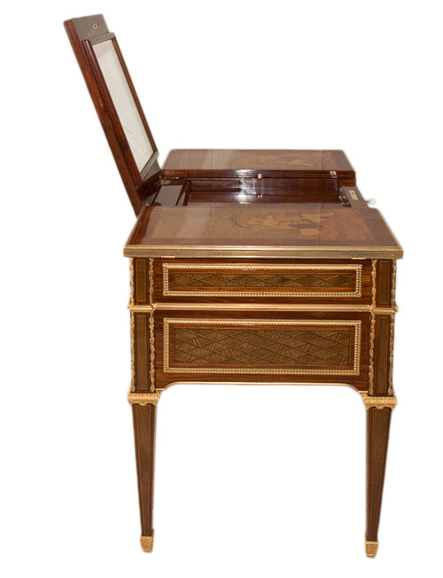 Coiffeuse Style Louis XVI En Marqueterie époque Fin XIXe
