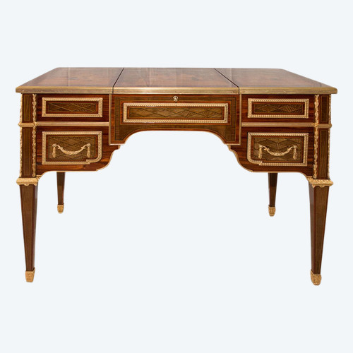 Coiffeuse Style Louis XVI En Marqueterie époque Fin XIXe