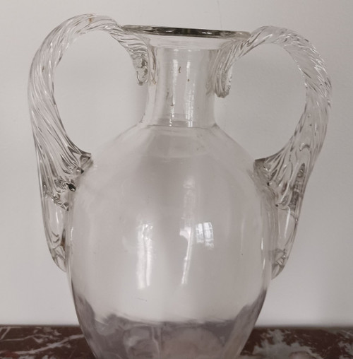 Fine XVIII secolo - grande vaso a balaustro neoclassico in vetro soffiato - Luigi XVI