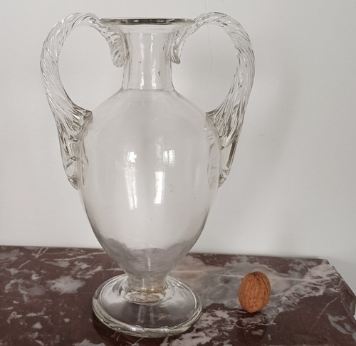 Fine XVIII secolo - grande vaso a balaustro neoclassico in vetro soffiato - Luigi XVI