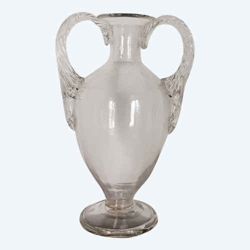 Fine XVIII secolo - grande vaso a balaustro neoclassico in vetro soffiato - Luigi XVI
