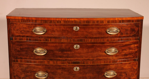 Commode En Acajou Et Incrustations -18 siècle
