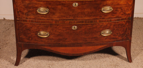 Commode En Acajou Et Incrustations -18 siècle