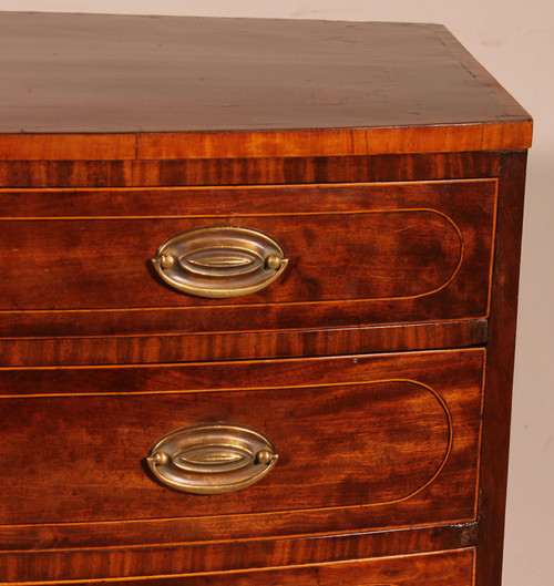 Commode En Acajou Et Incrustations -18 siècle