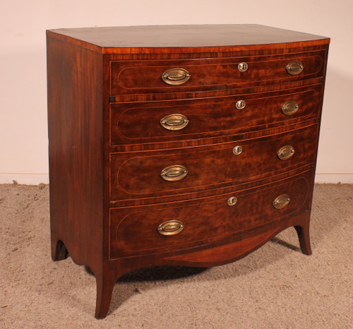 Commode En Acajou Et Incrustations -18 siècle