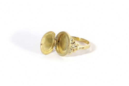 Anello con sigillo segreto "I" in oro 18k, anello con sigillo, anello per uomo e donna, anello di apertura, 