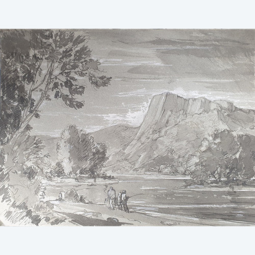French school from the beginning of the 19th century - Landscape at the river