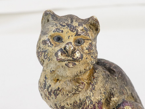 WIEN Bronze Kleine sitzende Katze signiert GESCHUTZ