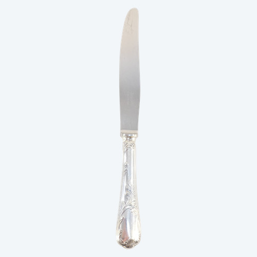 CHRISTOFLE 12 Coltelli grandi in metallo argentato modello MARLY lama in acciaio inox