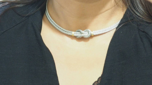 Collana vintage FRED force 10 in oro giallo e acciaio