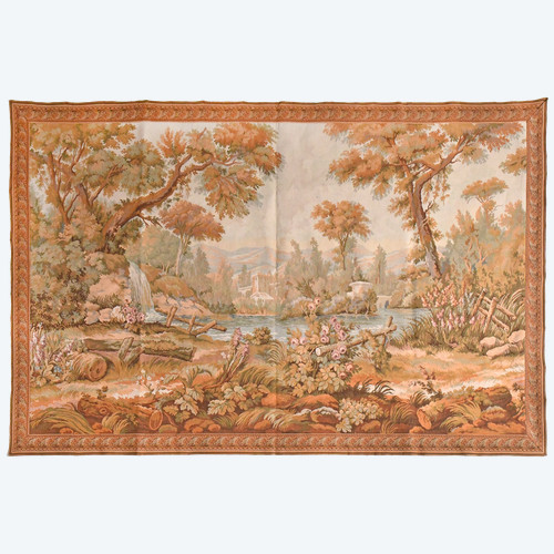 Mechanical tapestry representing green landscape