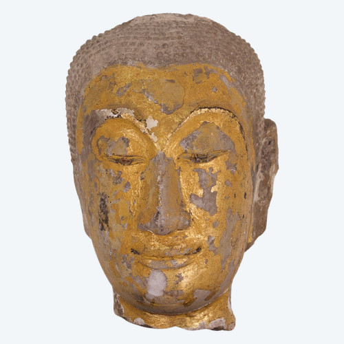 Tête de Bouddha en grès, Ayutthaya.