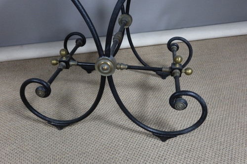 TABLE IN WROUGHT IRON AND BRASS