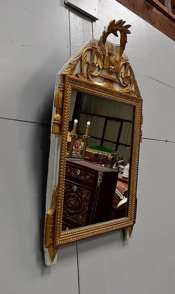 Small Golden Wood Mirror, Louis XVI Style - Early 20th Century
