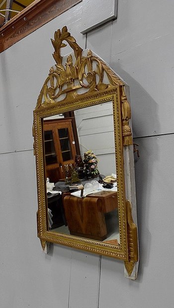 Small Golden Wood Mirror, Louis XVI Style - Early 20th Century