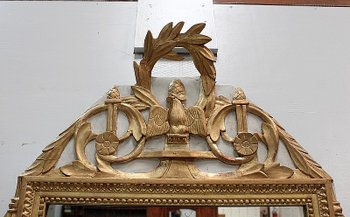 Small Golden Wood Mirror, Louis XVI Style - Early 20th Century