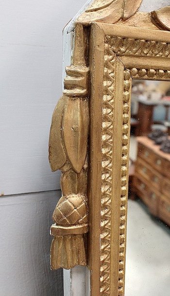 Small Golden Wood Mirror, Louis XVI Style - Early 20th Century