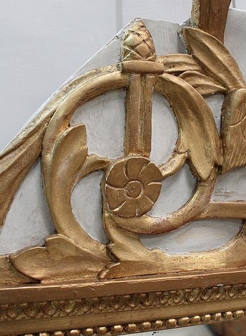 Small Golden Wood Mirror, Louis XVI Style - Early 20th Century