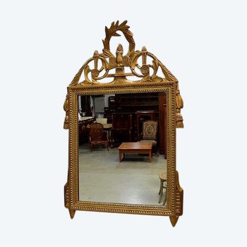 Small Golden Wood Mirror, Louis XVI Style - Early 20th Century