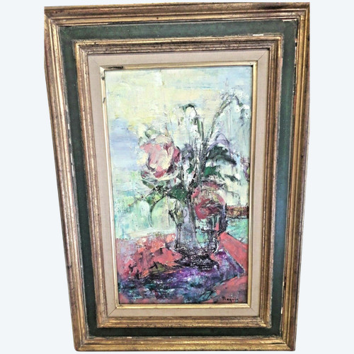 Ölgemälde auf Leinwand Blumenstrauß signiert Raquin 20.