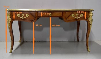 Bureau d’Apparat en Placage de Bois de Rose, style Louis XV - XIXe