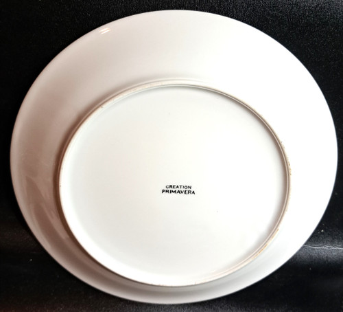 Plate decorated by Jeannine Hétreau, Iris décor, for Primavera, circa 1950