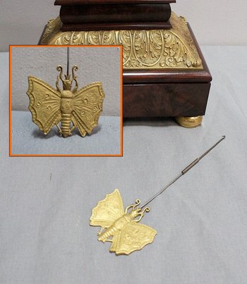 Mahogany and Gilt Bronze Lyre Pendulum, Empire Period - Early 19th Century