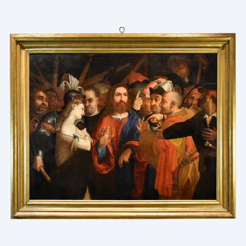 Christus Und Die Ehebrecherin, Werkstatt Von Lorenzo Lotto (Venedig, 1480 - Loreto, 1556/1557)
