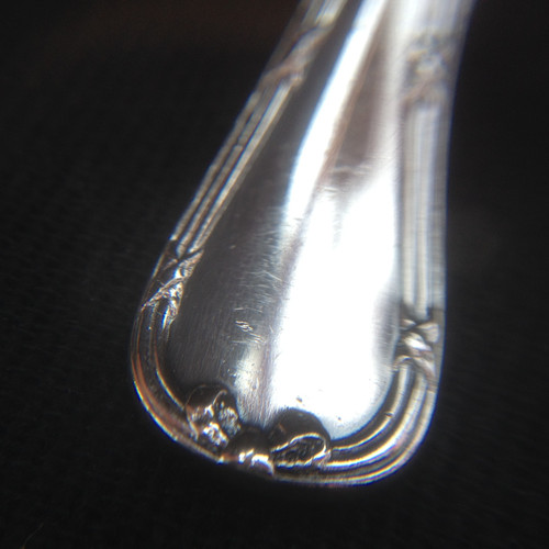 12 silver-plated espresso/moka spoons Rubans model Orfèvrerie Christofle