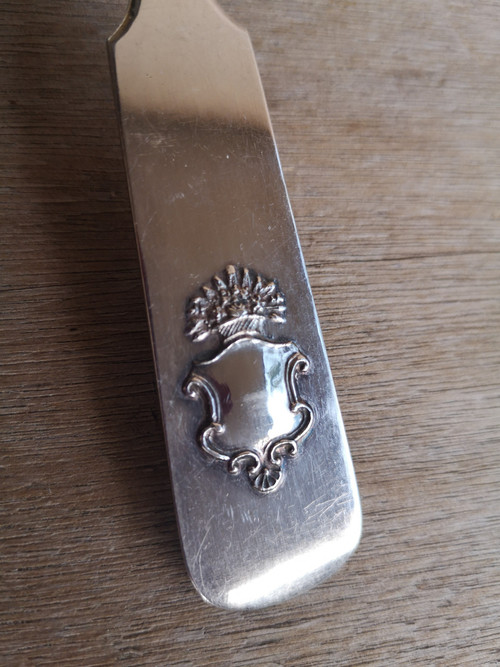 4 cuillères à soupe anciennes argent 875 poinçon Russe orfèvre Cyprian Labecki année 1881, XIXème