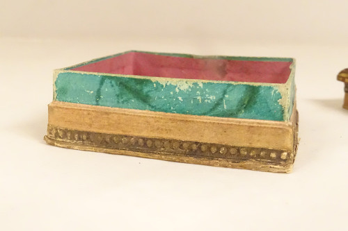 Small Cardboard Box Gilded Paper Profile Napoleon First Consul Brenet 19th century