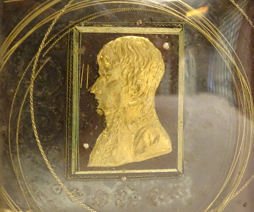 Small Cardboard Box Gilded Paper Profile Napoleon First Consul Brenet 19th century