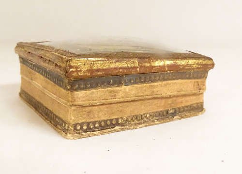 Small Cardboard Box Gilded Paper Profile Napoleon First Consul Brenet 19th century