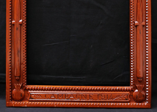 Patriotic frame in carved pitchpin