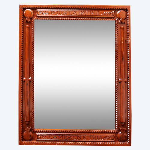 Patriotic frame in carved pitchpin