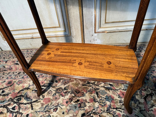 Art Nouveau Table In Gallé Japanese Marquetry