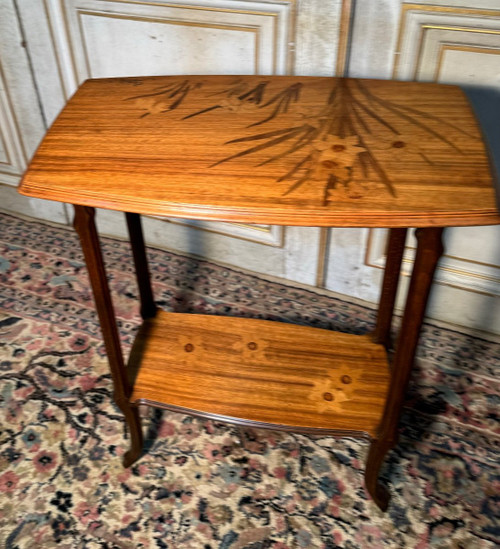 Art Nouveau Table In Gallé Japanese Marquetry