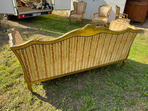 Large Napoleon 3 Sofa In Golden Wood