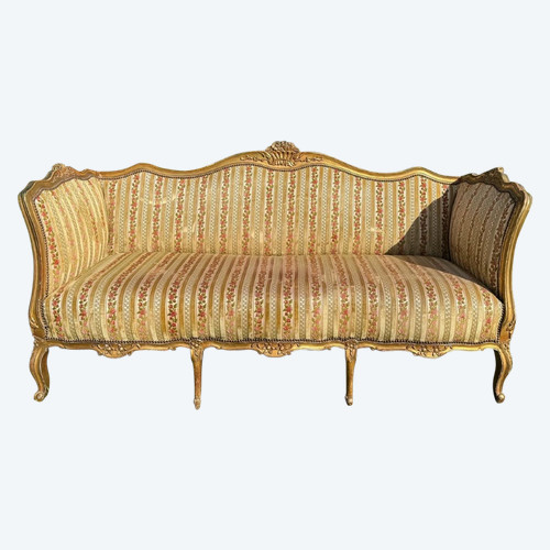 Large Napoleon 3 Sofa In Golden Wood