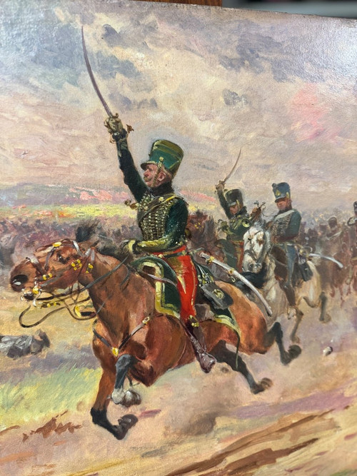 Painting The Hussars By Henri Dupray 1841-1909