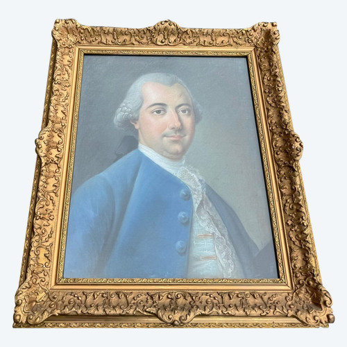 Large Portrait 18 Eme Pastel Under Glass
