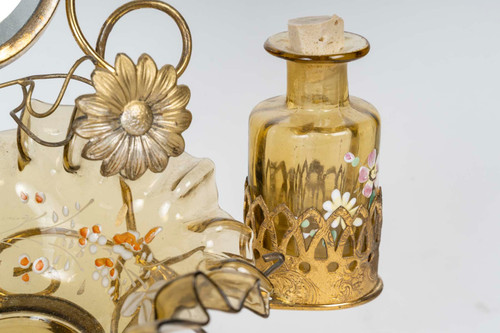 Une Coiffeuse En verre émaillé Et Bronze Doré Fin XIXème Siècle 