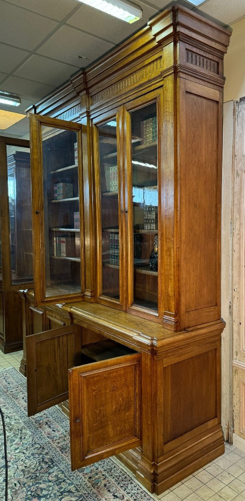 Grande libreria in rovere biondo del XIX secolo