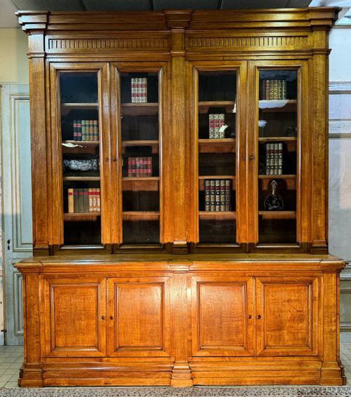 Grande libreria in rovere biondo del XIX secolo