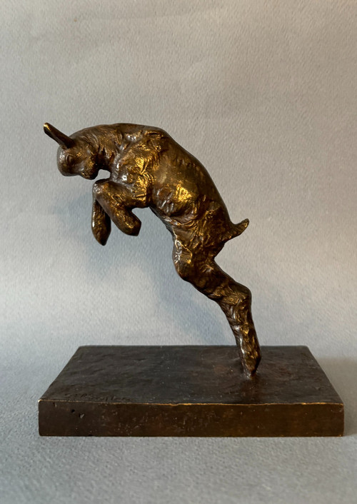 Paul Silvestre ' Leaping goat ' Bronze ArtDeco by Susse frères