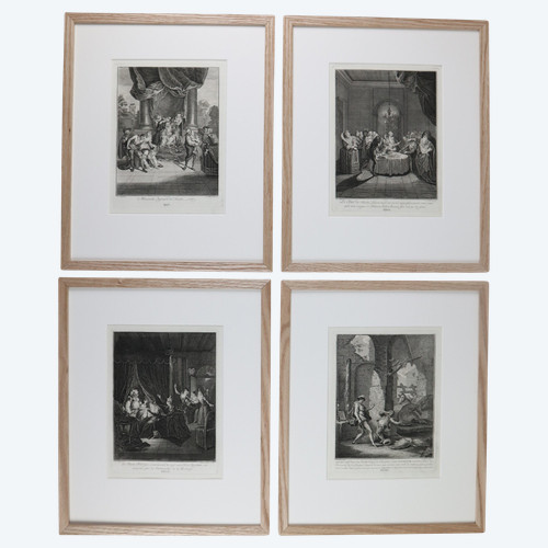 Don Quichotte Suite De 31 Gravures Par Charles Coypel, XVIIIeme , Dans Un Encadrement Moderne