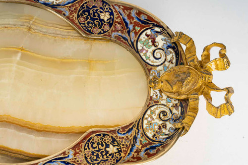Coppa in bronzo cloisonné, fine XIX secolo