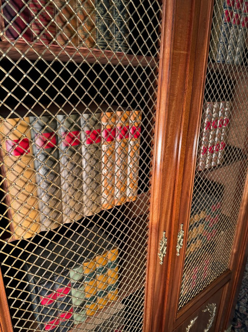 Bibliothèque Empire En Acajou Et Bronzes 19 Eme